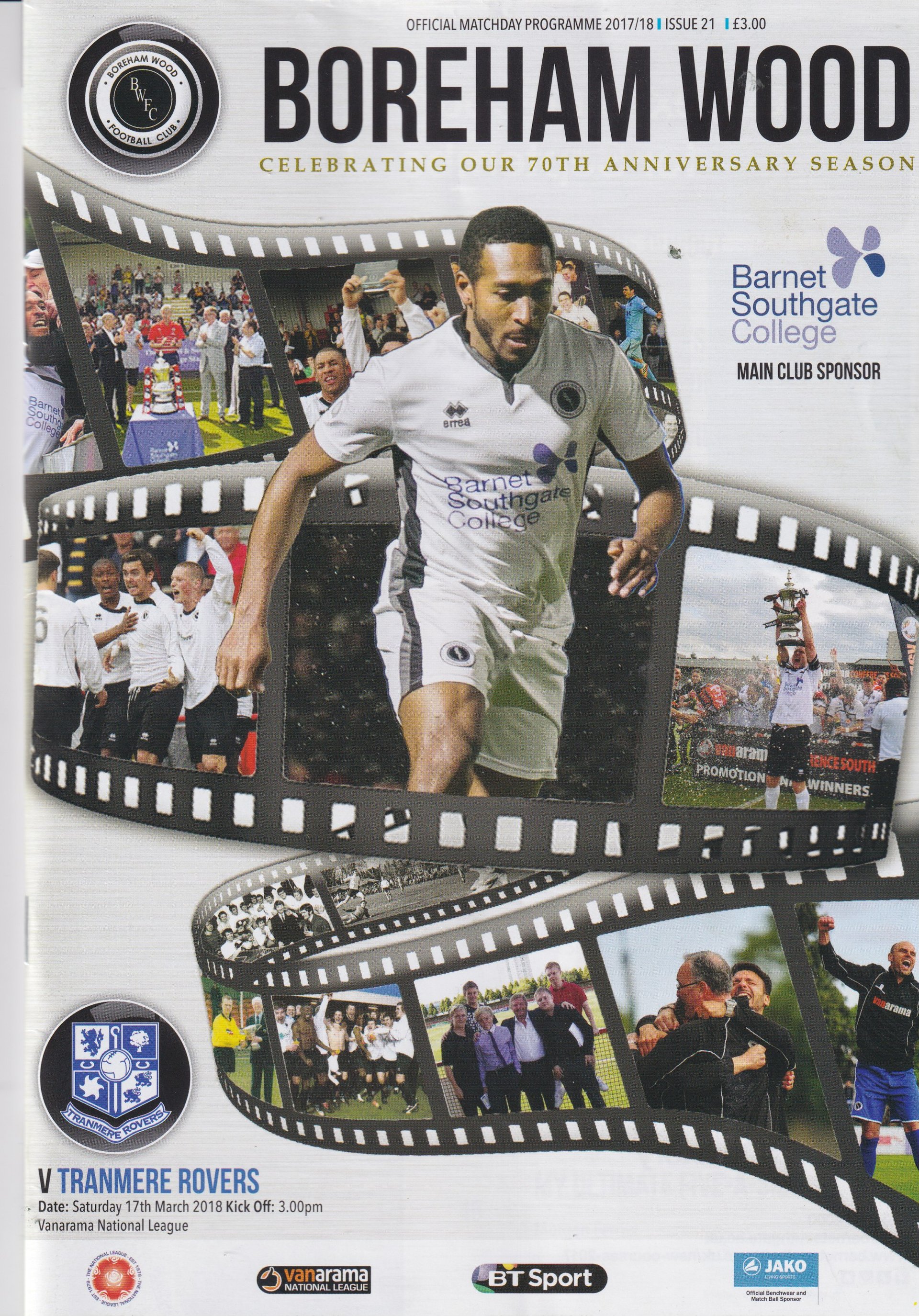 Boreham Wood v Tranmere Rovers match programme